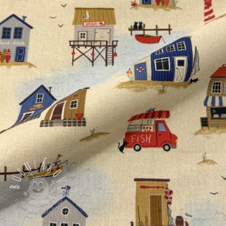 Dekoračná látka Village Harbour Life digital print