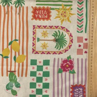 Dekoračná látka Linenlook Pura Vida Patch digital print