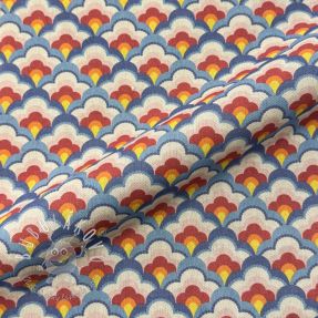 Dekoračná látka Linenlook Graphic Flower Scale digital print