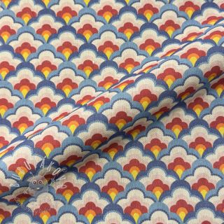 Dekoračná látka Linenlook Graphic Flower Scale digital print