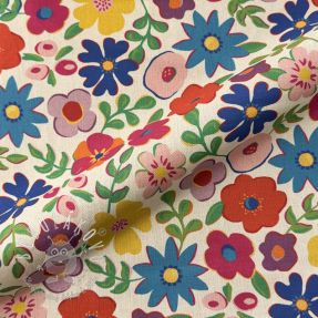 Dekoračná látka Linenlook Flower Fiesta Field digital print