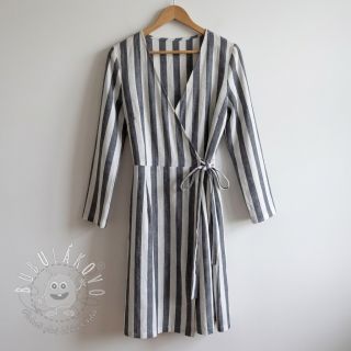 Viskóza YARN DYED Stripes BIG navy