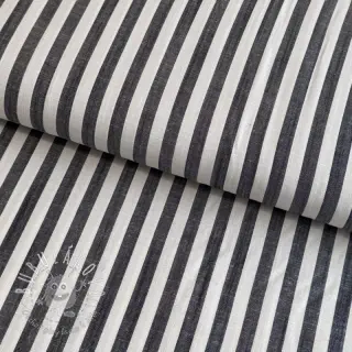 Viskóza YARN DYED Stripes SMALL navy