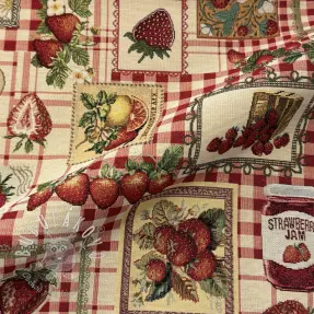 Dekoračná látka GOBELIN premium Strawberry Jam Check