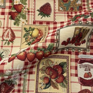 Dekoračná látka GOBELIN premium Strawberry Jam Check