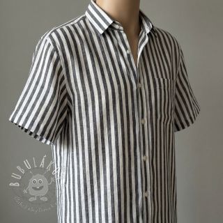 Viskóza YARN DYED Stripes SMALL navy