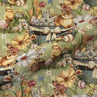 Dekoračná látka GOBELIN premium Playful Easter Scene