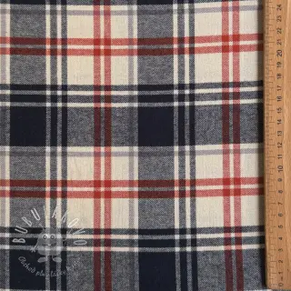 Bavlnená látka YARN DYED BRUSHED Check Mia navy
