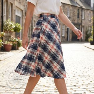 Bavlnená látka YARN DYED BRUSHED Check Mia navy