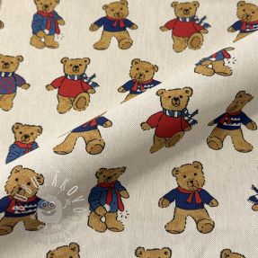 Dekoračná látka Linenlook Teddy Bear Cosy digital print