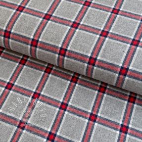 Bavlnená látka YARN DYED BRUSHED Check Dara grey