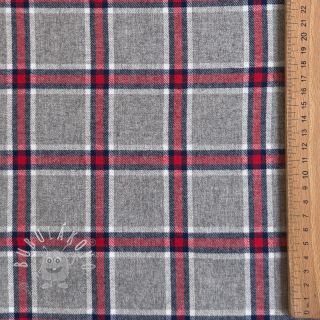 Bavlnená látka YARN DYED BRUSHED Check Dara grey
