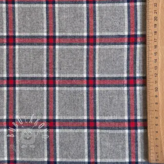 Bavlnená látka YARN DYED BRUSHED Check Dara grey