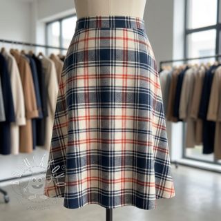 Bavlnená látka YARN DYED BRUSHED Check Mia navy