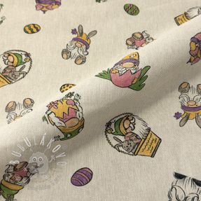 Dekoračná látka Linenlook Tomte Easter Egg digital print