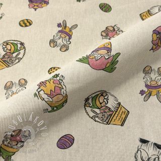 Dekoračná látka Linenlook Tomte Easter Egg digital print