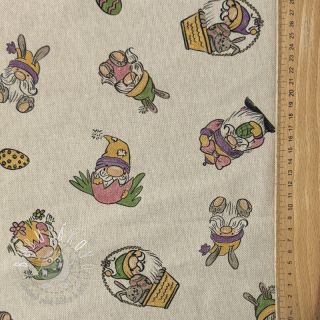 Dekoračná látka Linenlook Tomte Easter Egg digital print