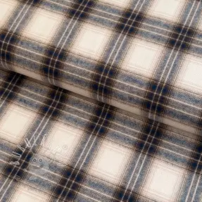 Bavlnená látka YARN DYED BRUSHED Check Tim beige