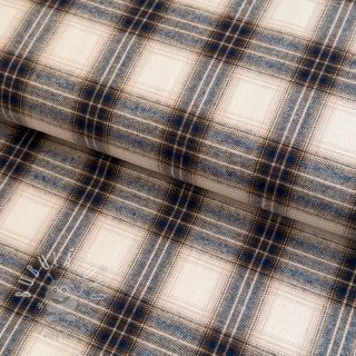 Bavlnená látka YARN DYED BRUSHED Check Tim beige