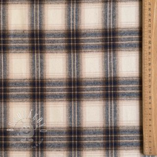 Bavlnená látka YARN DYED BRUSHED Check Tim beige