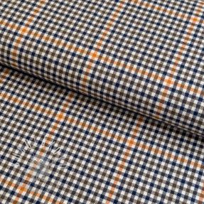 Bavlnená látka YARN DYED BRUSHED Check Mike ecru