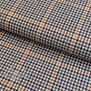 Bavlnená látka YARN DYED BRUSHED Check Mike ecru