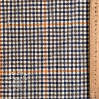 Bavlnená látka YARN DYED BRUSHED Check Mike ecru