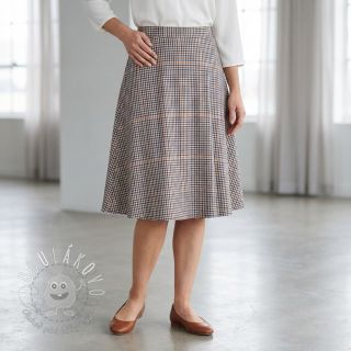 Bavlnená látka YARN DYED BRUSHED Check Mike ecru