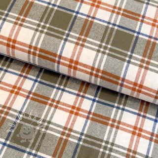 Bavlnená látka YARN DYED BRUSHED Check Mia olive