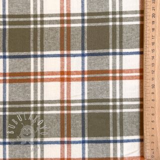 Bavlnená látka YARN DYED BRUSHED Check Mia olive