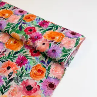 Viskóza RADIANCE Flowers Lirie digital print