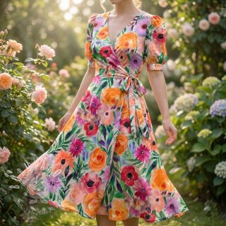 Viskóza RADIANCE Flowers Lirie digital print