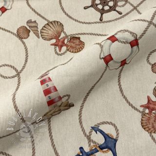 Dekoračná látka Linenlook Maritime Rope Mix digital print