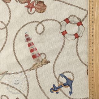 Dekoračná látka Linenlook Maritime Rope Mix digital print