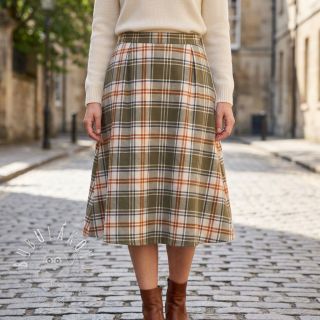 Bavlnená látka YARN DYED BRUSHED Check Mia olive