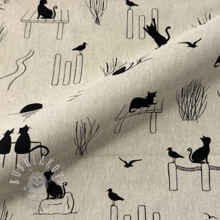 Dekoračná látka Linenlook premium Cat Sea Life