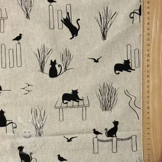 Dekoračná látka Linenlook premium Cat Sea Life