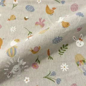 Dekoračná látka Linenlook premium Easter Doodle Icon