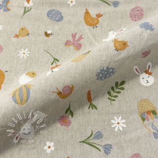 Dekoračná látka Linenlook premium Easter Doodle Icon