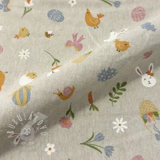 Dekoračná látka Linenlook premium Easter Doodle Icon