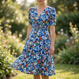 Viskóza RADIANCE Flower design A digital print