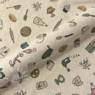 Dekoračná látka Linenlook premium Bake Off Doodle