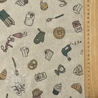 Dekoračná látka Linenlook premium Bake Off Doodle