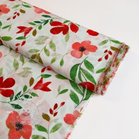 Viskóza RADIANCE Flowers Conie red digital print