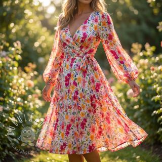 Viskóza DOBBY Flowers digital print