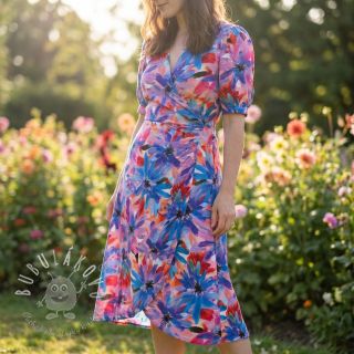 Viskóza ECOVERO Flowers design D digital print