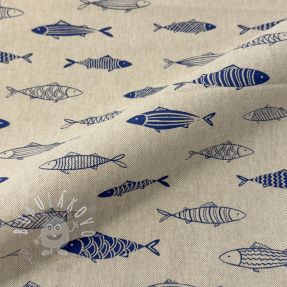 Dekoračná látka Linenlook premium Fish Swimming School