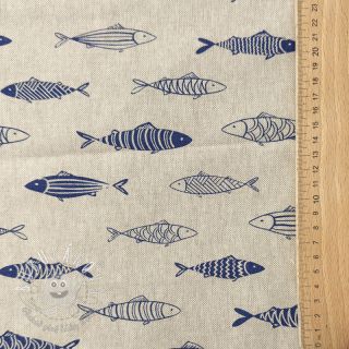 Dekoračná látka Linenlook premium Fish Swimming School