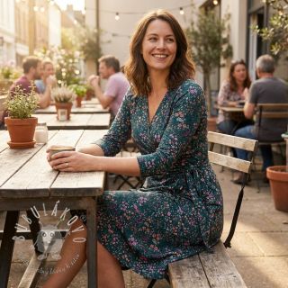 Viskóza ECOVERO Flowers Galia green