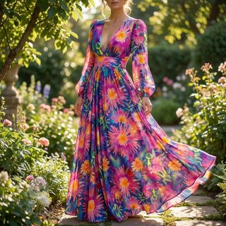 Viskóza SATIN Flowers Danna digital print